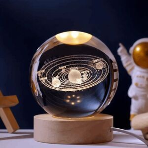 3D Color-Changing Outer Space Solar System Crystal Ball Small Night Light